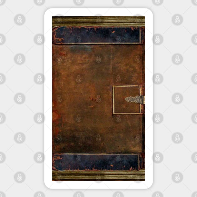 Old Worn Leather Look Book Cover Design Magnet by JoolyA